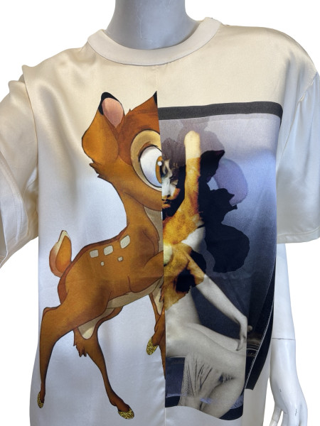 Givenchy Cream Silk Bambi Graphic T-Shirt