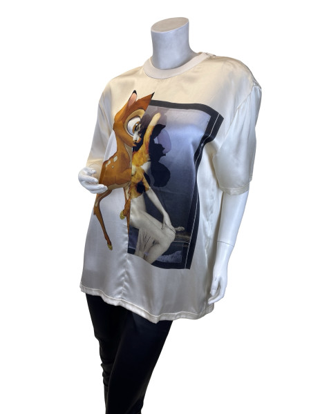 Givenchy Cream Silk Bambi Graphic T-Shirt
