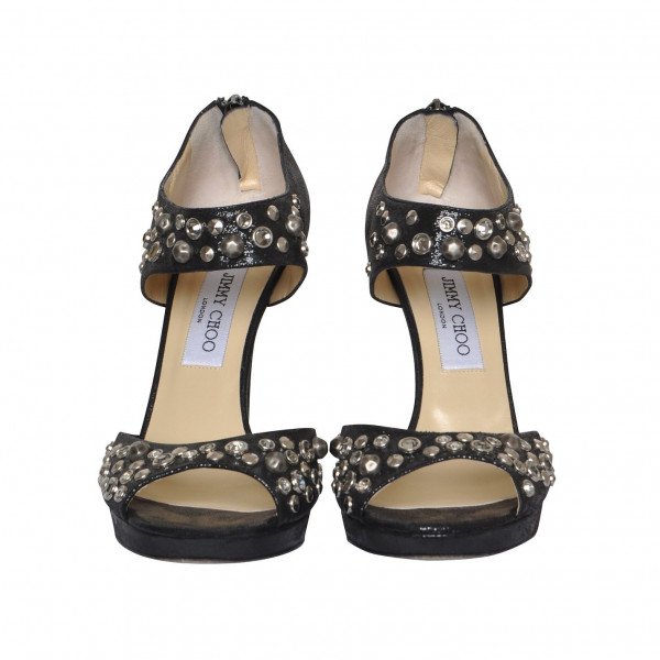 Jimmy Choo Embellished Peep-Toe Stiletto Pumps