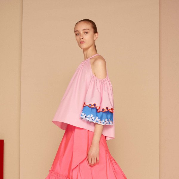 Peter Pilotto Embroidered Cold Shoulder Blouse