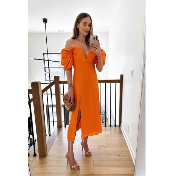 Cult Gaia Muna Orange Paprika Cocktail Dress