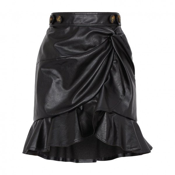 Self-Portrait Faux Leather Mini Skirt