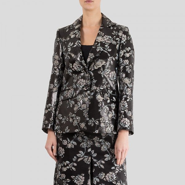 Markus Lupfer Dylan Painted Floral Lurex Blazer