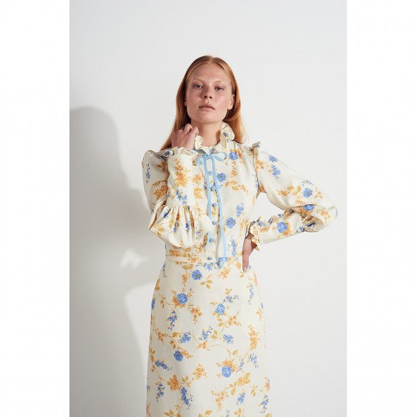 Claire Mischevani Jolene Dress In Ivory Floral