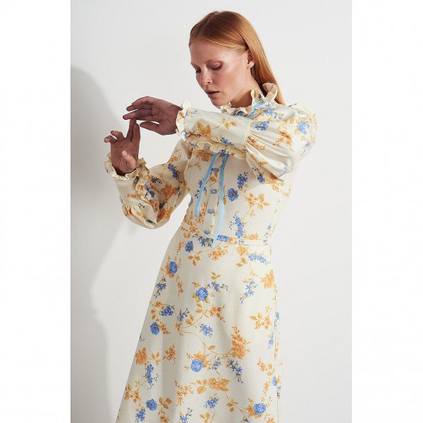 Claire Mischevani Jolene Dress In Ivory Floral