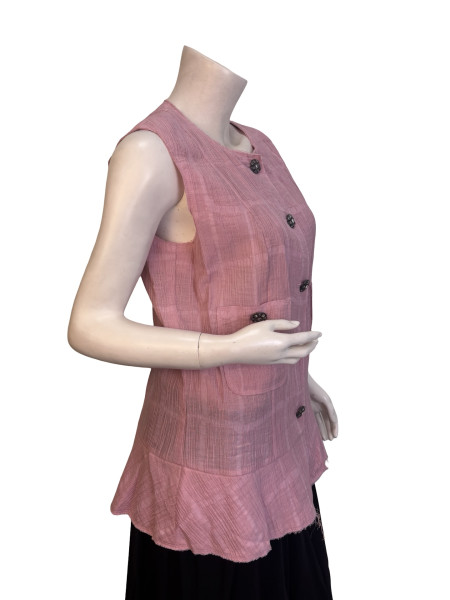CHANEL Pink Tweed Vest