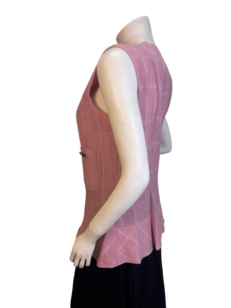 CHANEL Pink Tweed Vest