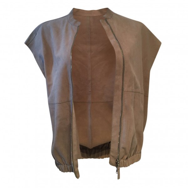 Eleventy Suede Zipper Vest