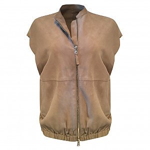 Suede on sale sleeveless jacket