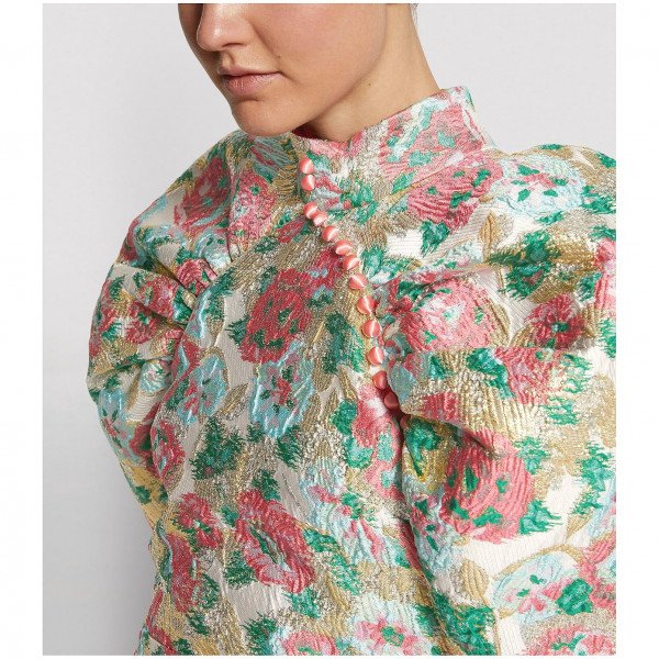 ROTATE Birger Christensen Floral Jacquard Dress