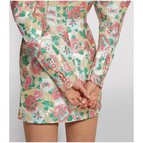 ROTATE Birger Christensen Floral Jacquard Dress