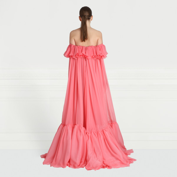 Giambattista Valli Silk georgette off shoulder gown