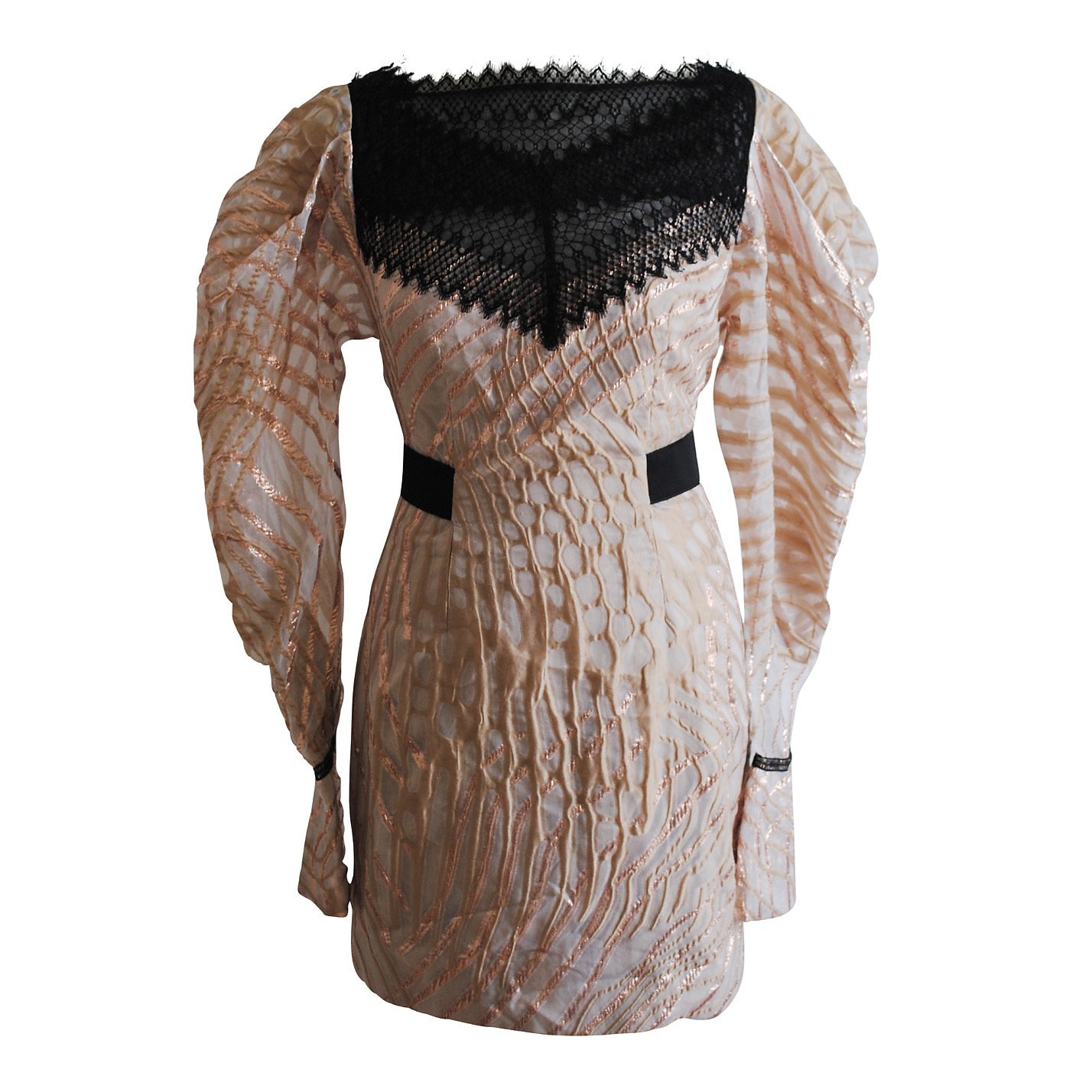 Amanda Wakeley Metallic Lace-Trimmed Mini Dress