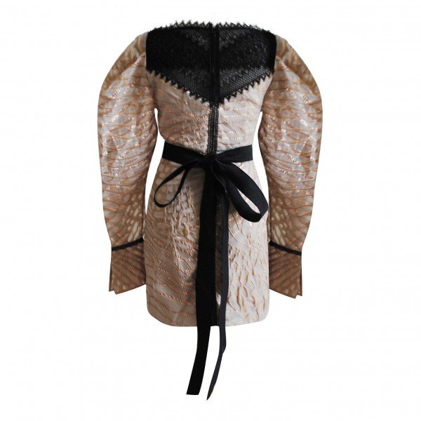 Amanda Wakeley Metallic Lace-Trimmed Mini Dress