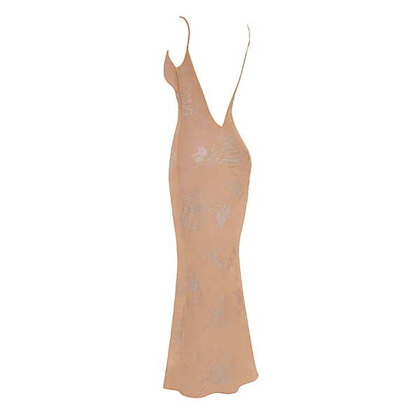 HOUSE OF CB Gabrielle Iridescent Cafe Au Lait Maxi Dress