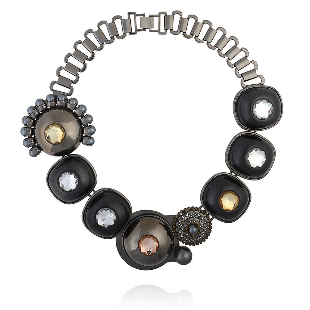 Mawi Vintage Hematite Dome Necklace