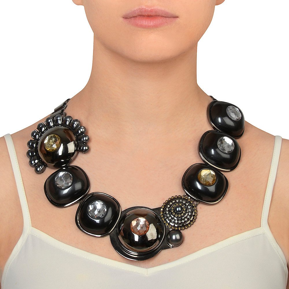 Mawi Vintage Hematite Dome Necklace