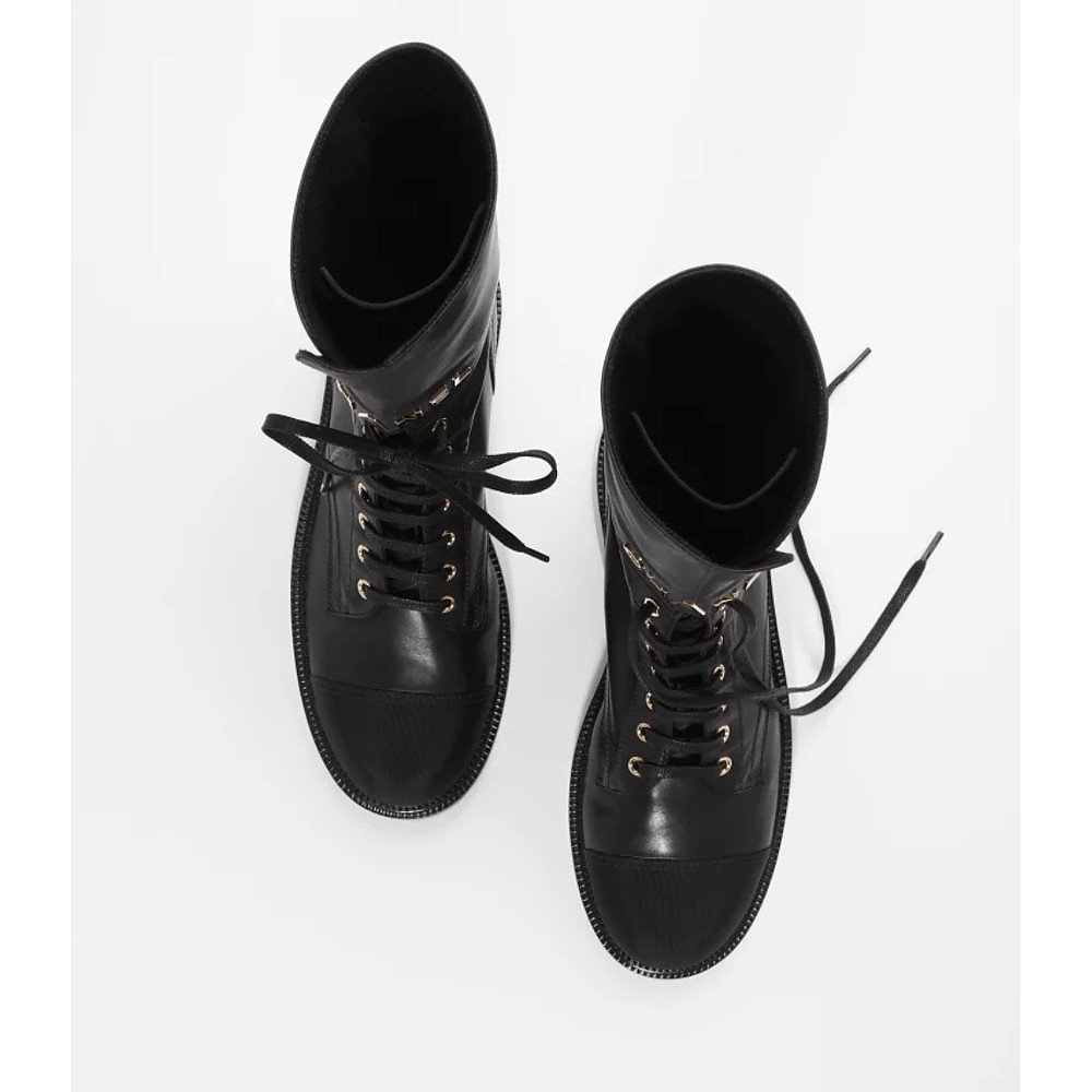 Rent Buy CHANEL Fall-Winter 21/22 Lace Up Boots | MY WARDROBE HQ