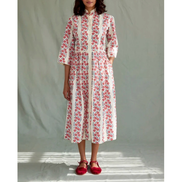 DAYDRESS Isla dress in Pink Folk Stripe