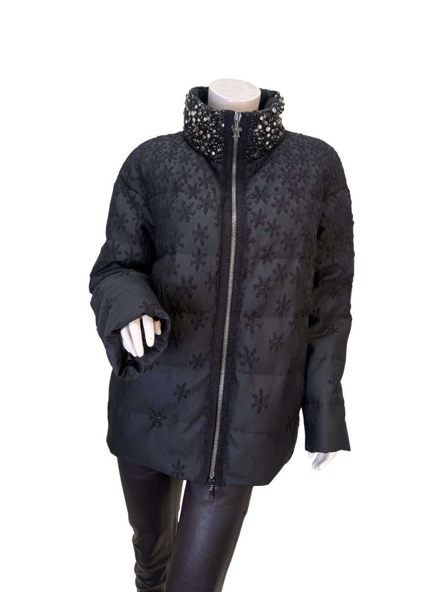 Moncler Ribbed Jewelled Puffer Jacket