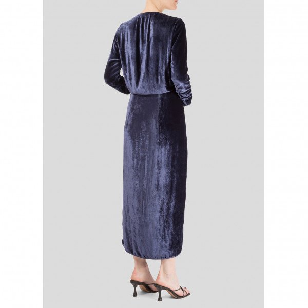 The Attico Crushed Velvet Wrap Midi Dress