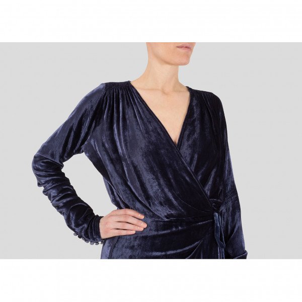 Rent Buy The Attico Crushed Velvet Wrap Midi Dress MY WARDROBE HQ