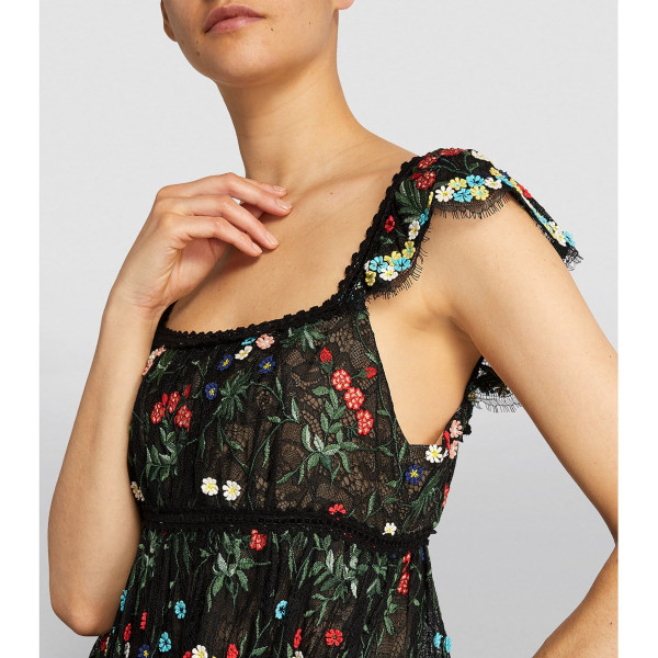 Alice + Olivia McKenna Floral-Embroidered Maxi Dress