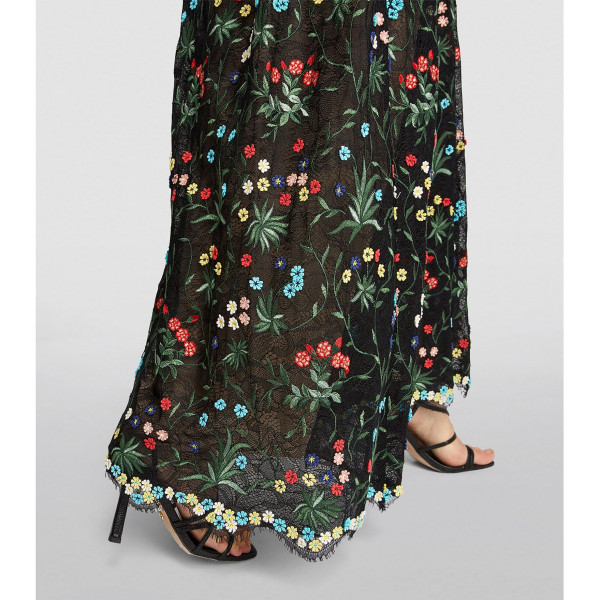 Alice + Olivia McKenna Floral-Embroidered Maxi Dress