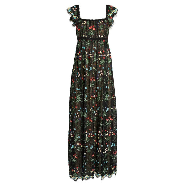 Alice + Olivia McKenna Floral-Embroidered Maxi Dress