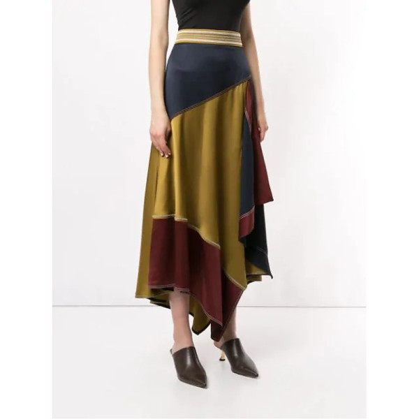 Peter Pilotto Asymmetric Colour-Block Midi Skirt