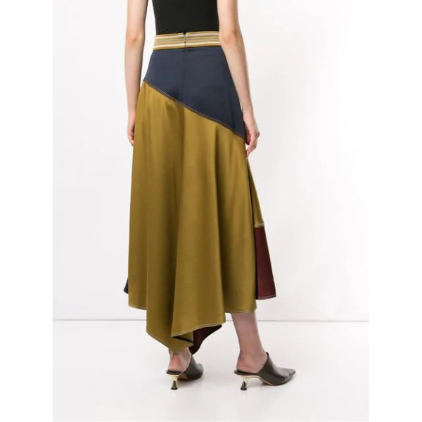 Peter Pilotto Asymmetric Colour-Block Midi Skirt