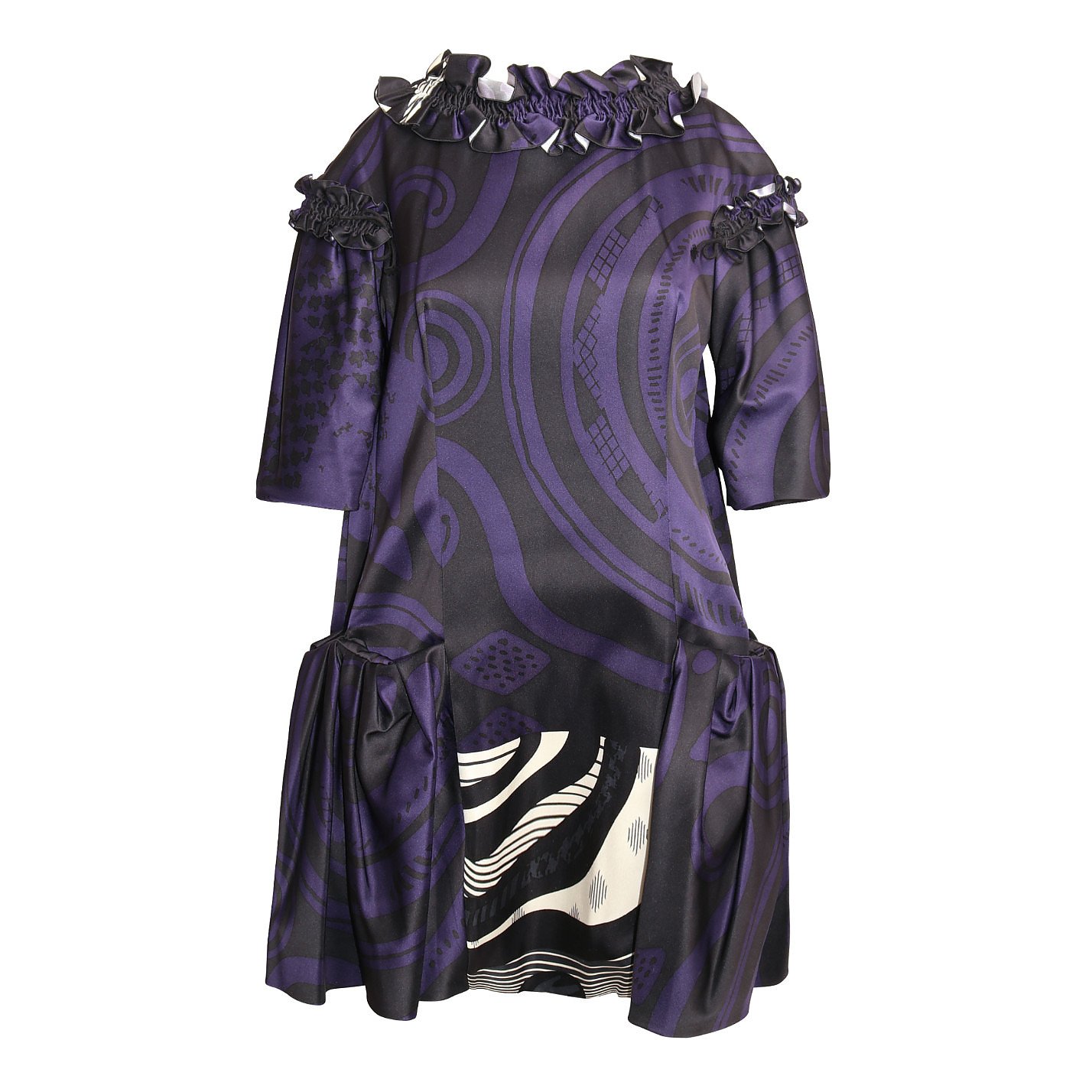 Christian Lacroix Printed Dress With Ruffle Details