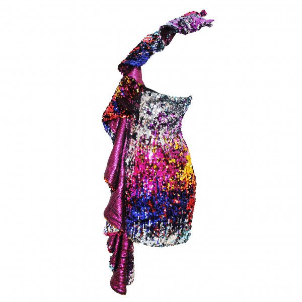 Halpern Ruffled Sequin Mini Dress