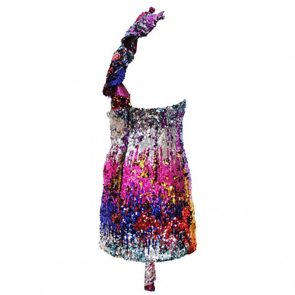 Halpern Ruffled Sequin Mini Dress