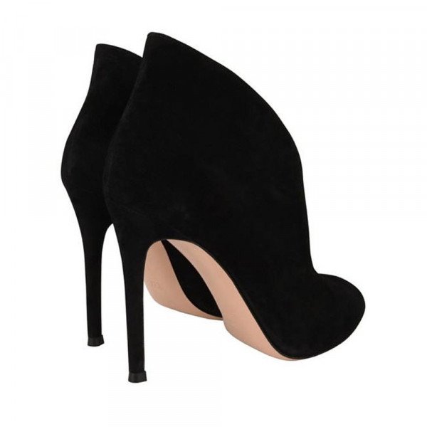 GIANVITO ROSSI Suede Peep-Toe Booties