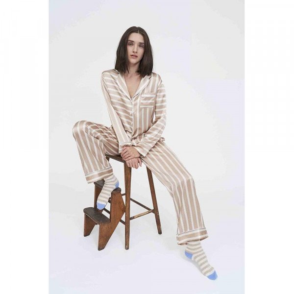 Rent Buy Chinti and Parker Striped Classic Silk Pyjama Set MY