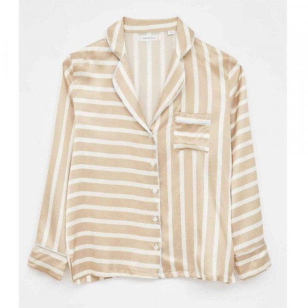 Chinti and Parker Striped Classic Silk Pyjama Set