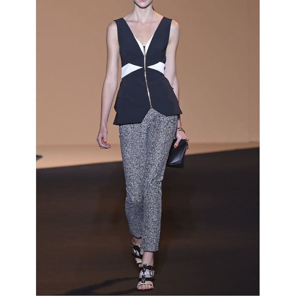 Roland Mouret Perreton Two Tone Top