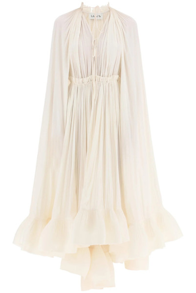 Lanvin Long-Sleeved Ruffle Dress