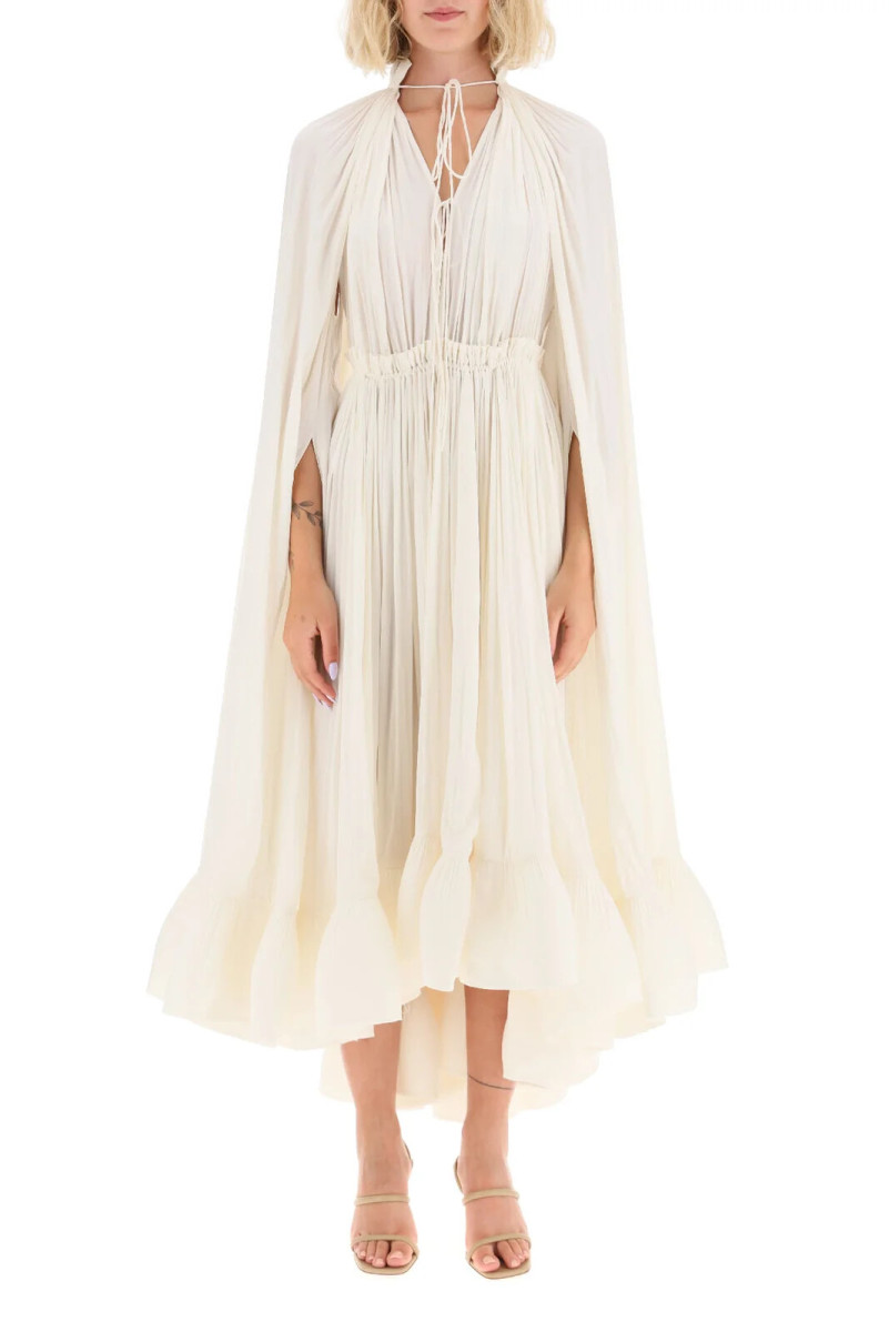 Lanvin Long-Sleeved Ruffle Dress