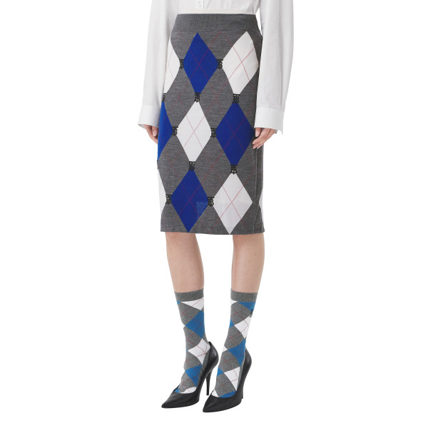 Burberry Intarsia Pencil Skirt