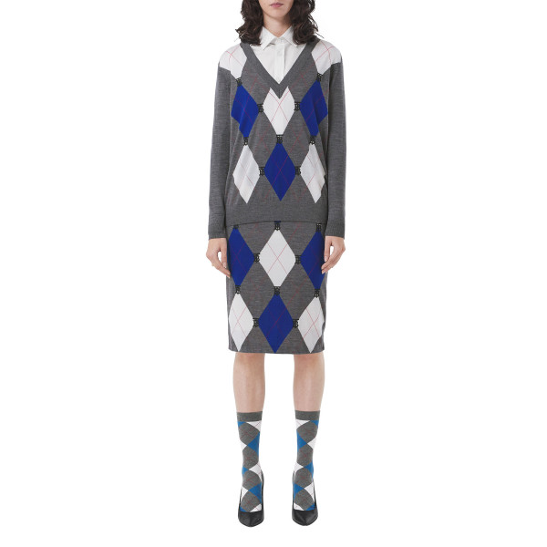 Burberry Intarsia Pencil Skirt