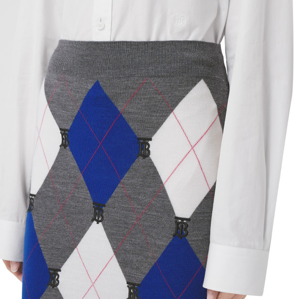 Burberry Intarsia Pencil Skirt