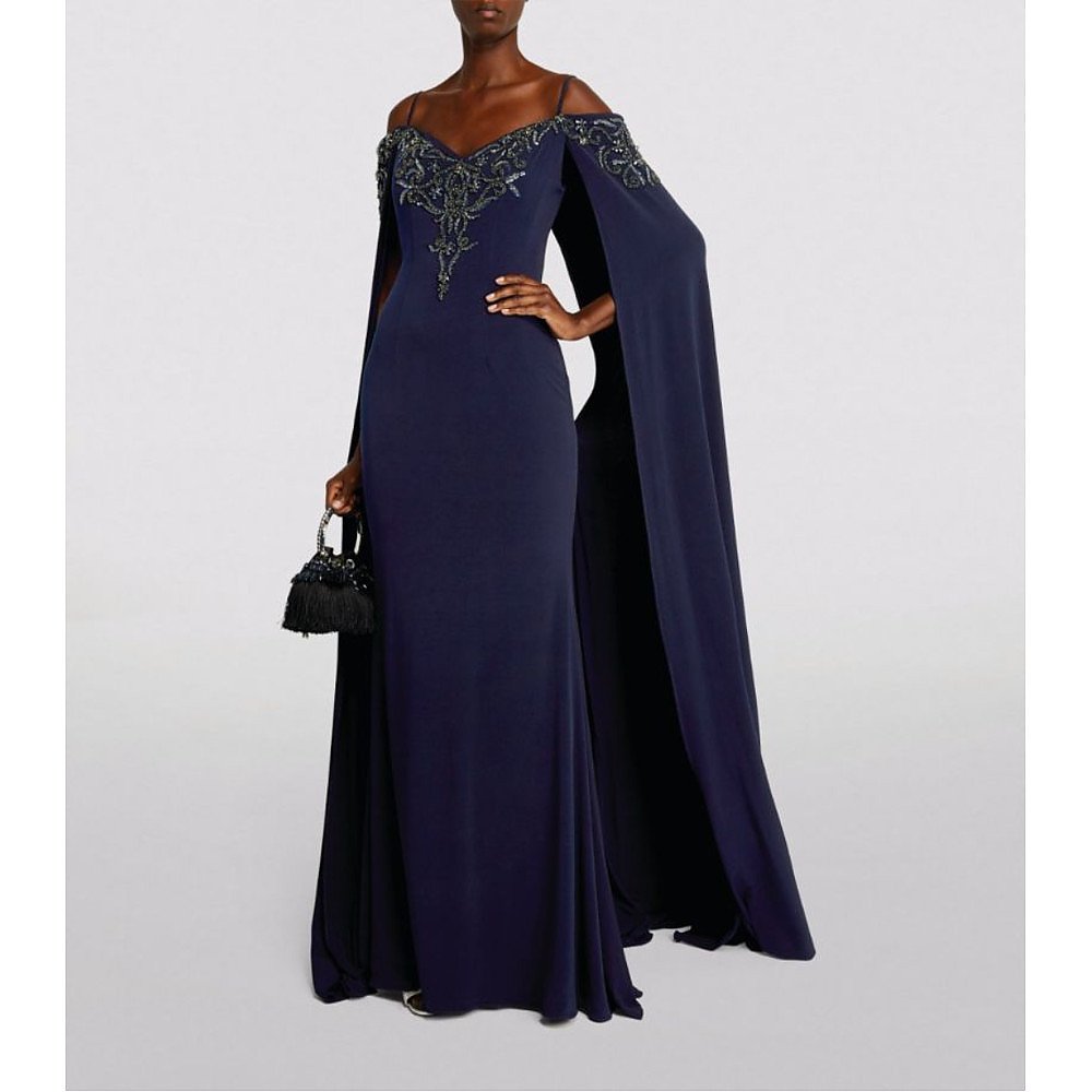 cape back gown