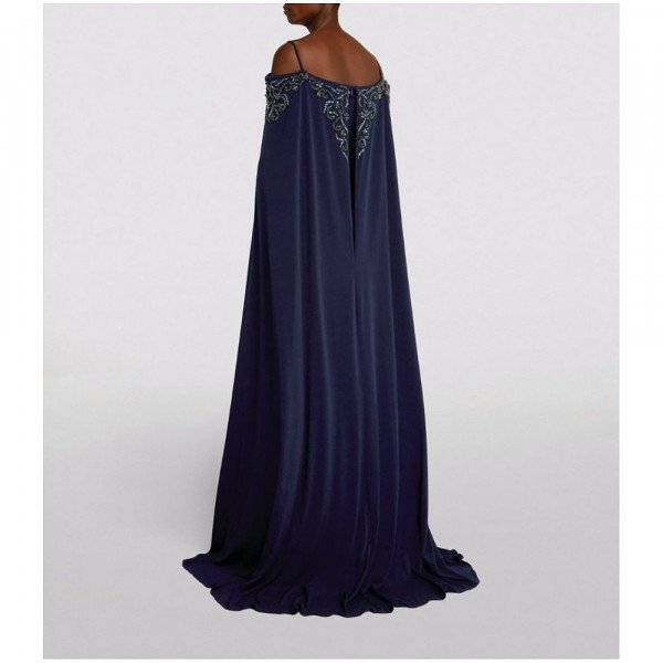 Jovani Cape-Back Embellished Gown