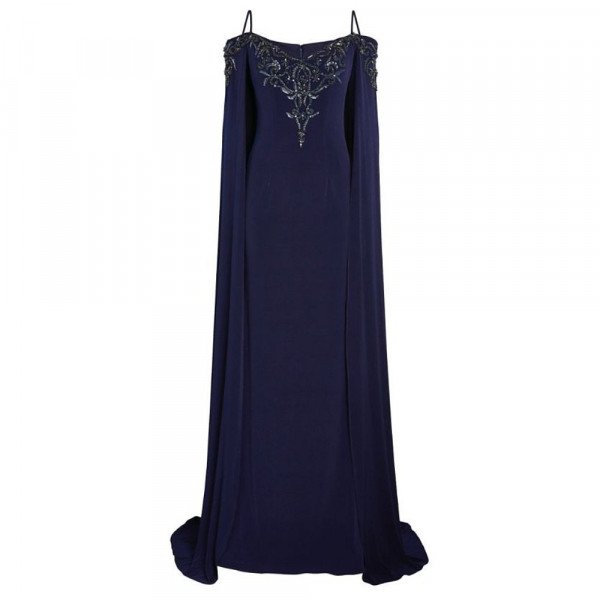 Jovani Cape-Back Embellished Gown