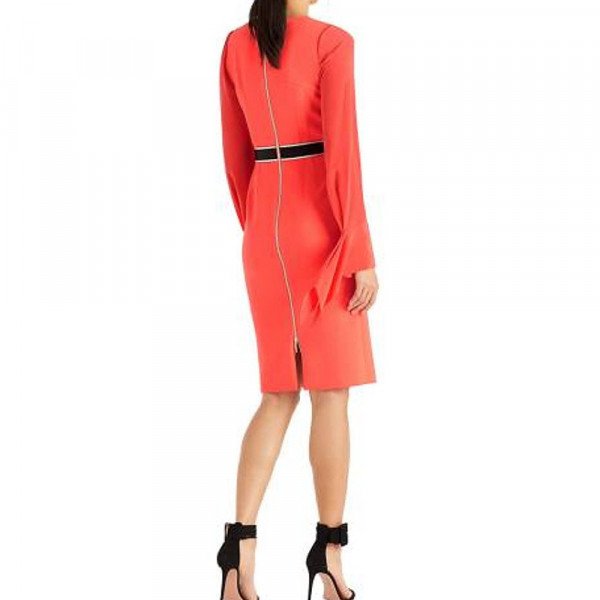 Amanda Wakeley Sculpted Chiffon-Sleeve Dress