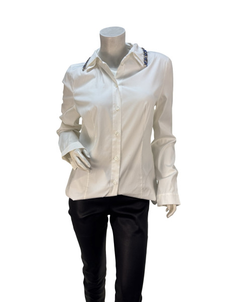 PRADA Jewelled White Button Up