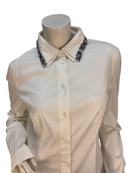 PRADA Jewelled White Button Up