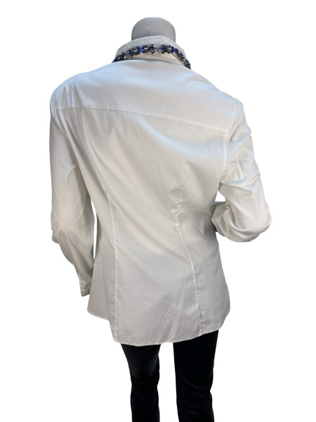 PRADA Jewelled White Button Up